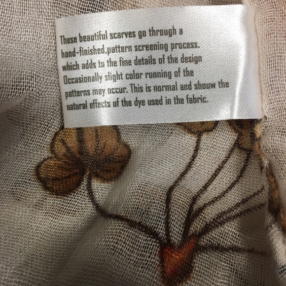 Infinity Scarf Orange Brown Retro Print Floral - Picture 7 of 7